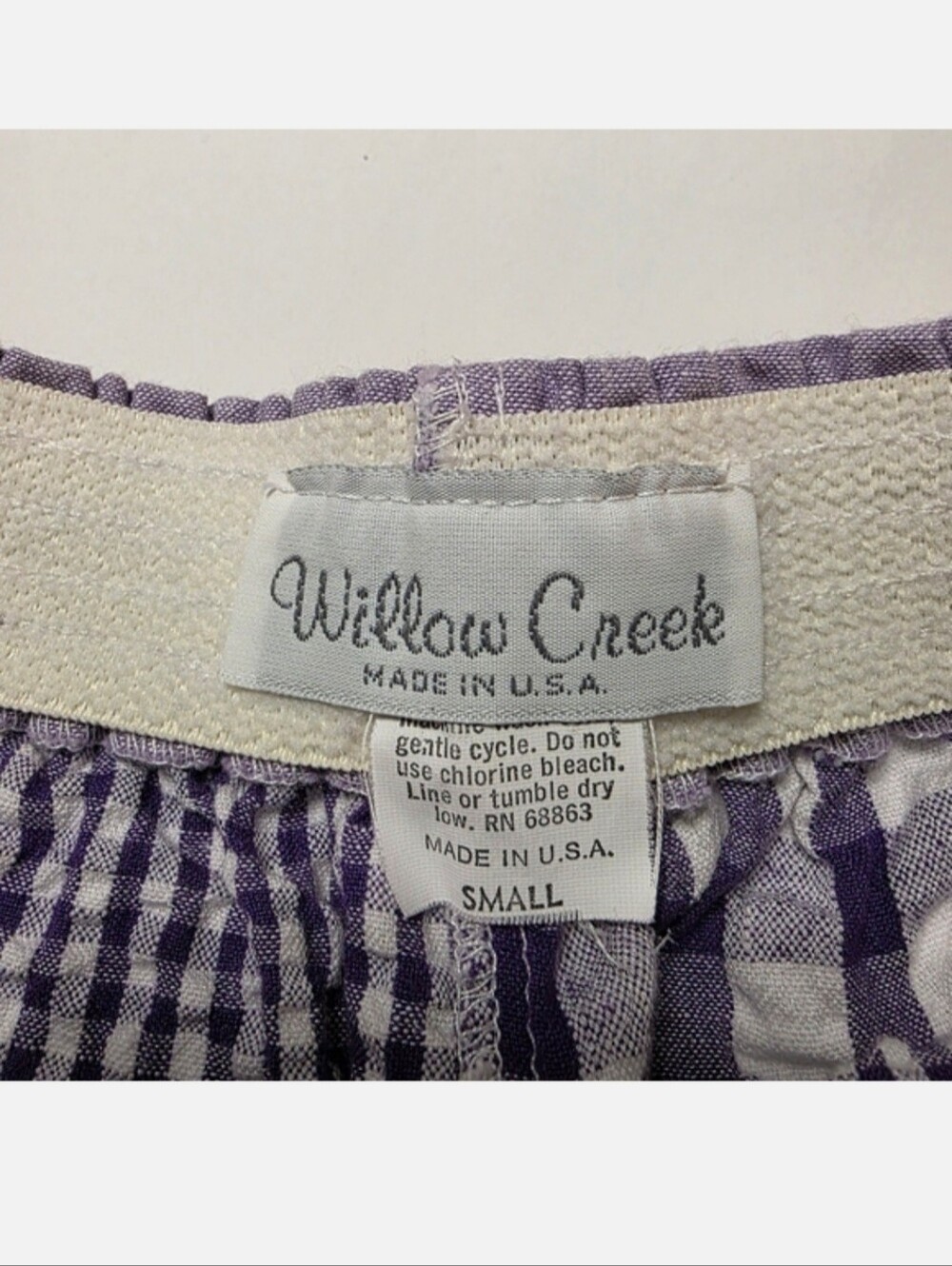 Willow Creek Pajamas Shirt & Shorts Loungewear Sleep Set Purple White Size Small - Picture 7 of 8
